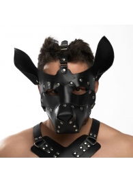 Черная кожаная маска «Собака» - Crazy Handmade - купить с доставкой в Пушкино