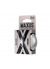 Черные утолщенные презервативы MAXUS Extra Strong с железным кейсом - 3 шт. - Maxus - купить с доставкой в Пушкино