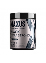 Черные утолщенные презервативы MAXUS Extra Strong с железным кейсом - 15 шт. - Maxus - купить с доставкой в Пушкино