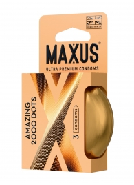 Точечные презервативы MAXUS 2000 Amazing Dots с железным кейсом - 3 шт. - Maxus - купить с доставкой в Пушкино