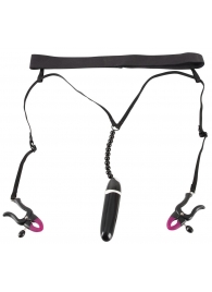 Женские вибростринги с зажимами для половых губ Spreader String with Vibrator - Orion - купить с доставкой в Пушкино