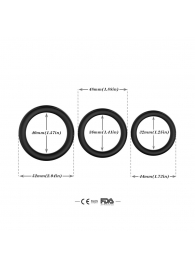Набор из 3 черных эрекционных колец Stay Hard - Boys of Toys - в Пушкино купить с доставкой