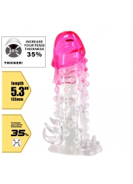 Прозрачно-розовая насадка на пенис Wilford - 13,5 см. - Baile - в Пушкино купить с доставкой