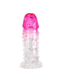 Прозрачно-розовая насадка на пенис Wilford - 13,5 см. - Baile - в Пушкино купить с доставкой