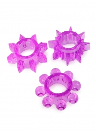 Набор из 3 лиловых эрекционных колец различной формы - Erowoman-Eroman - в Пушкино купить с доставкой
