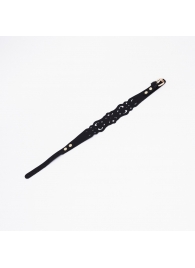 Черный ажурный чокер с золотистой фурнитурой - Crazy Handmade - купить с доставкой в Пушкино