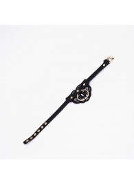 Черный чокер с клепками и золотистой фурнитурой - Crazy Handmade - купить с доставкой в Пушкино