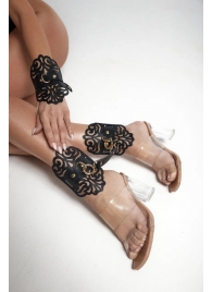 Черный фигурные оковы с золотистой фурнитурой - Crazy Handmade - купить с доставкой в Пушкино