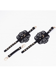 Черный фигурные оковы с золотистой фурнитурой - Crazy Handmade - купить с доставкой в Пушкино