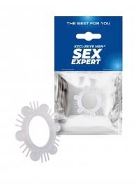 Эластичное эрекционное кольцо с шипиками и шариками - Sex Expert - в Пушкино купить с доставкой