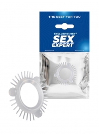 Эластичное эрекционное кольцо с 3 шариками и шипами - Sex Expert - в Пушкино купить с доставкой