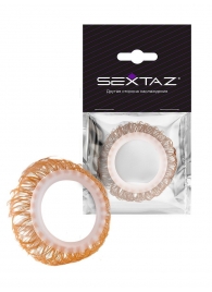 Эрекционное кольцо с бежевыми «ресничками» - Sextaz - в Пушкино купить с доставкой