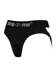 Черные трусики для насадок Heroine Lingerie Harness - size XL - Strap-on-me - купить с доставкой в Пушкино