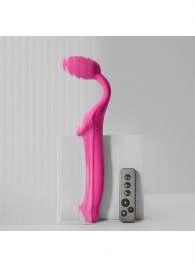 Ярко-розовый безремневой страпон Strap-on-me Vibrating Bendable Strap-On size XL - Strap-on-me - купить с доставкой в Пушкино