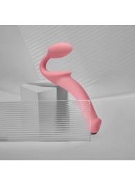 Розовый безремневой страпон Strap-on-me Semi-Realistic Bendable Strap-On size L - Strap-on-me - купить с доставкой в Пушкино