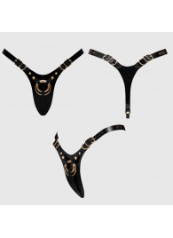 Черный пояс для фиксации насадок Strap-On-Me Leatherette Harness Fabulous - Strap-on-me - купить с доставкой в Пушкино