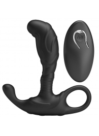 Черный изогнутый массажёр простаты с вибрацией и пультом ДУ - Baile - в Пушкино купить с доставкой