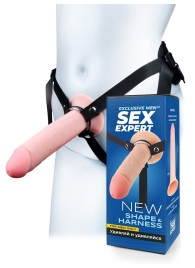 Мужской полый страпон на регулируемых ремешках - 22 см. - Sex Expert - купить с доставкой в Пушкино