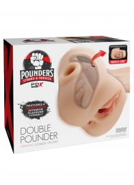 Телесный мастурбатор с вибрацией Double Pounder Vibrating Squeeze Stroker - Pipedream - в Пушкино купить с доставкой