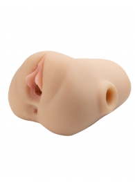 Телесный мастурбатор с вибрацией Double Pounder Vibrating Squeeze Stroker - Pipedream - в Пушкино купить с доставкой