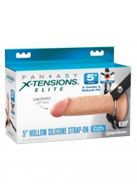 Телесный пустотелый фаллопротез 5’’ Hollow Silicone Strap-On - 14 см. - Pipedream - купить с доставкой в Пушкино