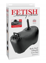 Черное надувное кресло с платформой для фиксации дилдо Body Dock Inflatable Love Seat - Pipedream - купить с доставкой в Пушкино