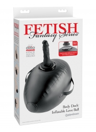 Черный надувной мяч с платформой для фиксации дилдо Body Dock Inflatable Love Ball - Pipedream - купить с доставкой в Пушкино