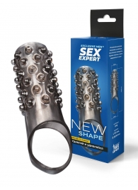 Дымчатая насадка на пенис с выпуклостями - 12 см. - Sex Expert - в Пушкино купить с доставкой