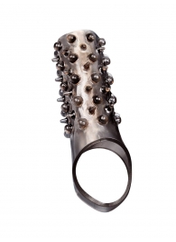 Дымчатая насадка на пенис с шипами и выпуклостями - 12,5 см. - Sex Expert - в Пушкино купить с доставкой