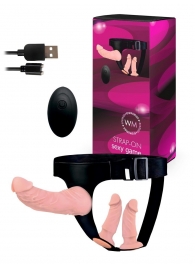 Женский страпон с 3 насадками и вибрацией - Erowoman-Eroman - купить с доставкой в Пушкино