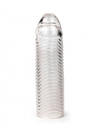 Прозрачная закрытая насадка на пенис с ребрышками - 16 см. - Sex Expert - в Пушкино купить с доставкой