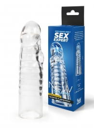 Прозрачная закрытая насадка на член - 15 см. - Sex Expert - в Пушкино купить с доставкой