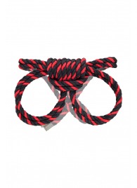 Черно-красные наручники-оковы ’’Узел-омега’’ из хлопковой веревки - Pecado - купить с доставкой в Пушкино