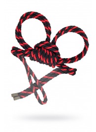 Черно-красные наручники-оковы ’’Узел-омега’’ из хлопковой веревки - Pecado - купить с доставкой в Пушкино