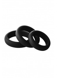Набор из 3 черных эрекционных колец Smooth Silicone Cockring Pack - Dream Toys - в Пушкино купить с доставкой