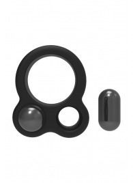 Черное эрекционное кольцо с утяжелителями Cockring Dual Weight - Dream Toys - в Пушкино купить с доставкой