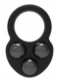 Черное эрекционное кольцо с утяжелителями - Dream Toys - в Пушкино купить с доставкой
