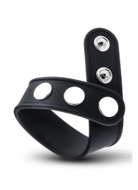 Черное эрекционное кольцо на кнопках - Blush Novelties - в Пушкино купить с доставкой