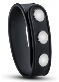 Черное эрекционное кольцо на кнопках - Blush Novelties - в Пушкино купить с доставкой