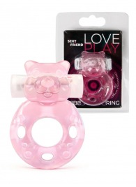 Розовое эрекционное виброкольцо в форме мишки - 1137 - в Пушкино купить с доставкой