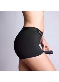 Черные трусики-боксеры для фиксации насадок Strap-on-me Harness Lingerie Allure - size M - Strap-on-me - купить с доставкой в Пушкино