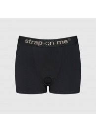Черные трусики-боксеры для фиксации насадок Strap-on-me Harness Lingerie Allure - size XL - Strap-on-me - купить с доставкой в Пушкино