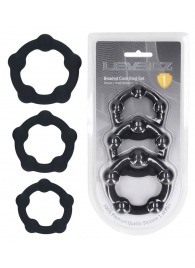 Набор из 3 эрекционных колец Beaded Silicone Cockring Set - Shots Media BV - в Пушкино купить с доставкой