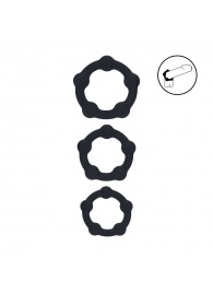 Набор из 3 эрекционных колец Beaded Silicone Cockring Set - Shots Media BV - в Пушкино купить с доставкой