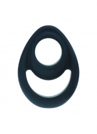 Черное эрекционное кольцо Double Ergo Silicone Cockring - Shots Media BV - в Пушкино купить с доставкой