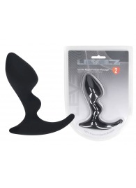 Черная анальная пробка для массажа простаты Double Ripple Silicone Prostate Massager - Shots Media BV - в Пушкино купить с доставкой
