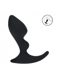 Черная анальная пробка для массажа простаты Double Ripple Silicone Prostate Massager - Shots Media BV - в Пушкино купить с доставкой