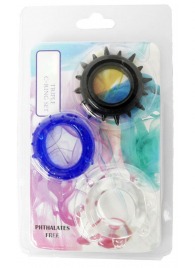 Набор из 3 эрекционных колец разного цвета и рельефа - Boys of Toys - в Пушкино купить с доставкой