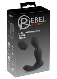 Черная анальная пробка с вибрацией, вращением и пультом ДУ RC Butt Plug with 2 Functions - Orion - в Пушкино купить с доставкой