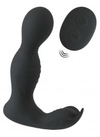 Черная анальная пробка с вибрацией, вращением и пультом ДУ RC Butt Plug with 2 Functions - Orion - в Пушкино купить с доставкой